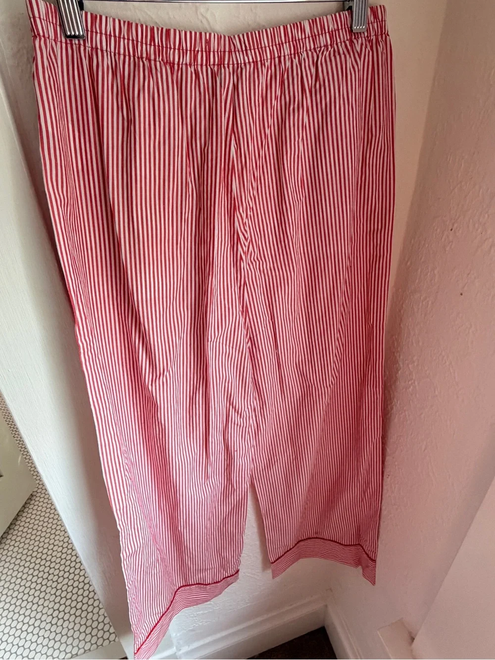 J. Crew Red and White Striped Pajama Set size Small NWT
